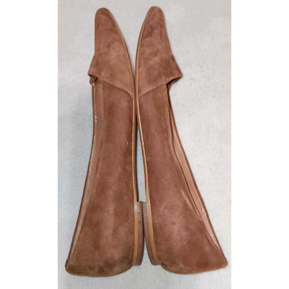 EUC Brown Crown Vintage Noelle Pointed Toe Flats Womens Size 7 Faux Suede... - Picture 7 of 8